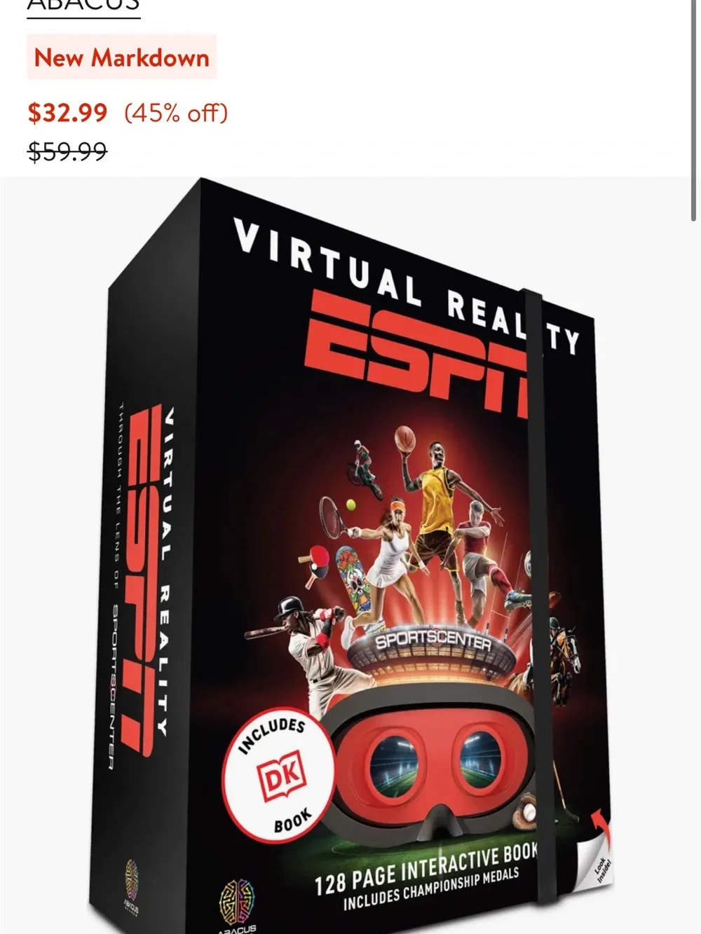 Virtual Reality SportsCenter Headset - Red/Black